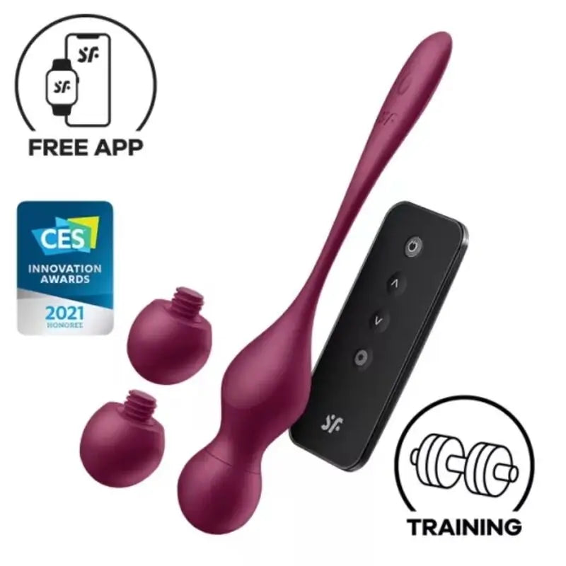Satisfyer Love Birds Vary Bolas Vibradores App Gratuita Rojo Vino