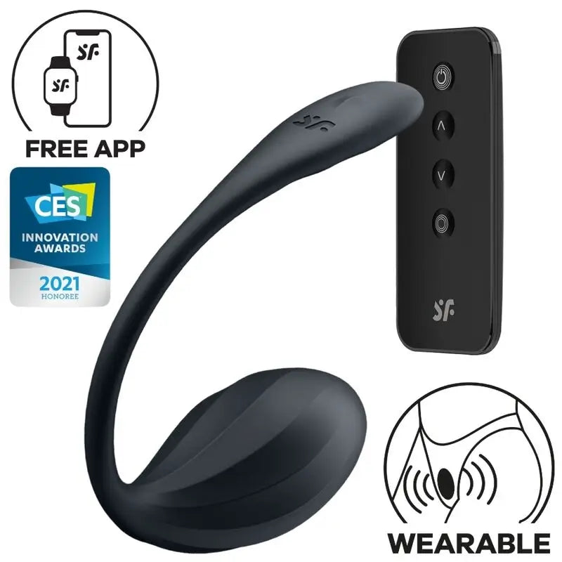 Satisfyer Ribbed Petal Estimulador Punto G Control Remoto Negro App Gratuita