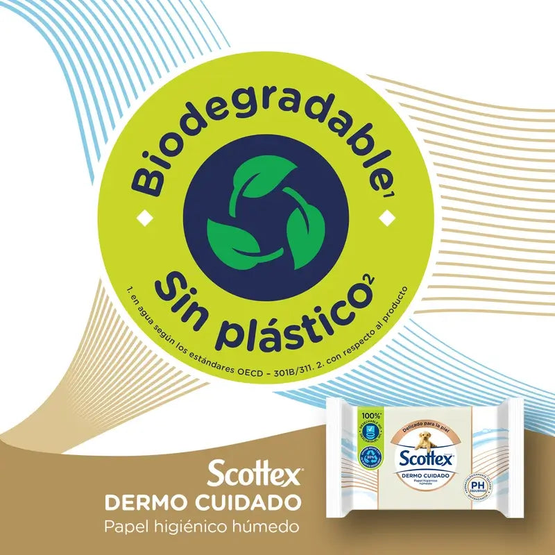 Scottex Dermo Cuidado Papel Higiénico Húmedo , 66 unidades