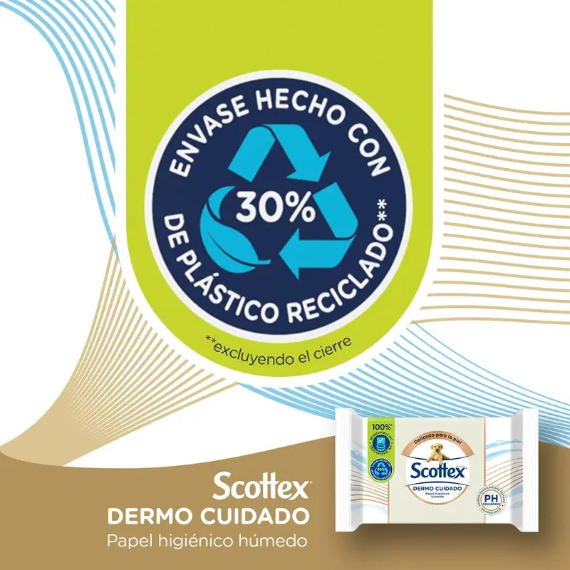 Scottex Dermo Cuidado Papel Higiénico Húmedo , 66 unidades