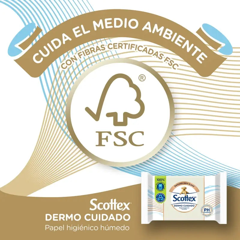 Scottex Dermo Cuidado Papel Higiénico Húmedo , 66 unidades