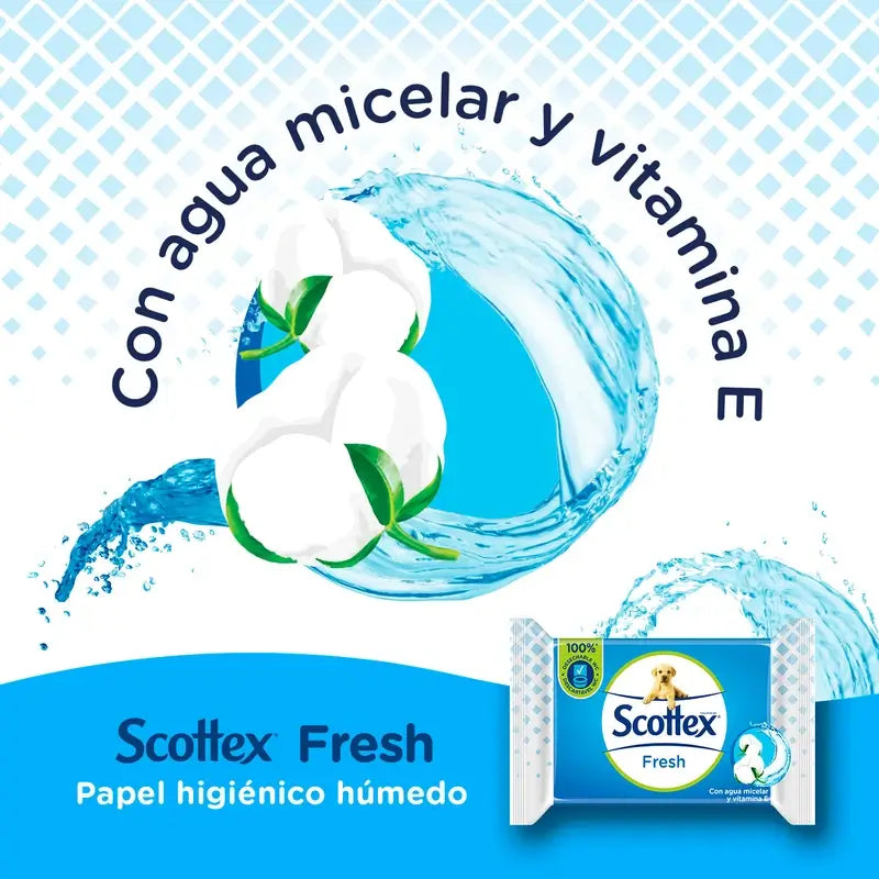 Scottex Fresh Papel Higiénico Húmedo , 38 unidades
