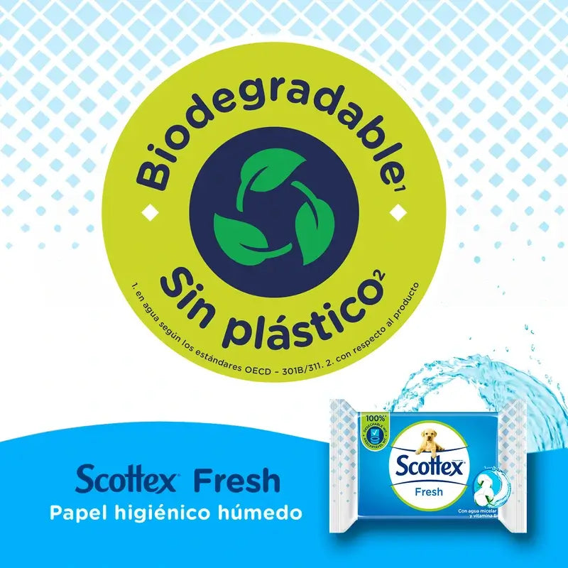 Scottex Fresh Papel Higiénico Húmedo , 74 unidades