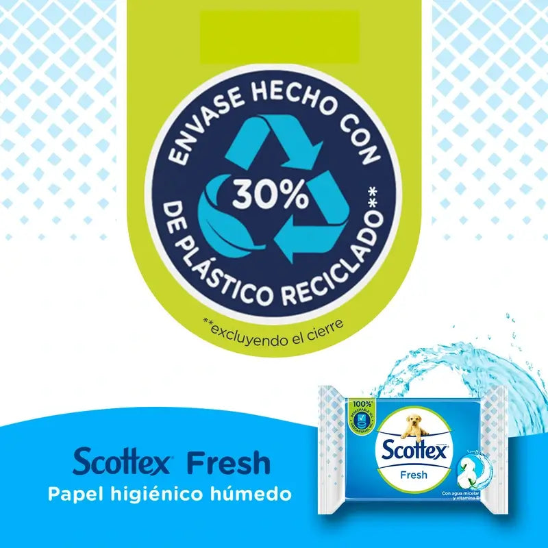 Scottex Fresh Papel Higiénico Húmedo , 74 unidades