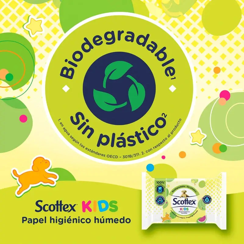 Scottex Junior Papel Higiénico Húmedo , 74 unidades