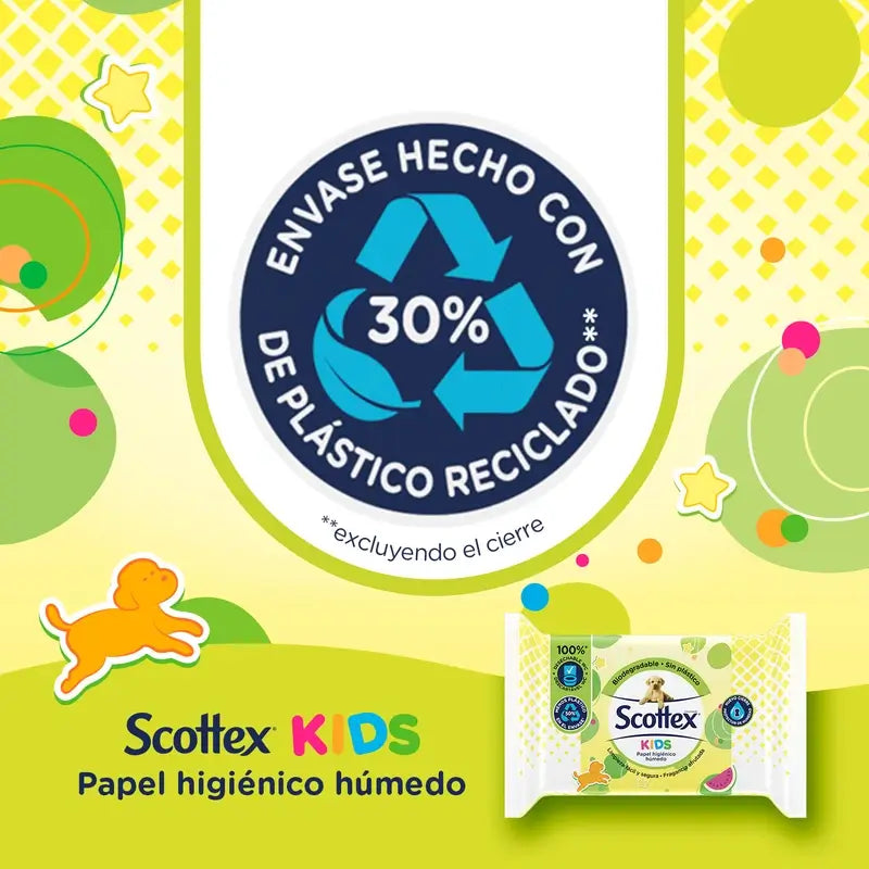 Scottex Junior Papel Higiénico Húmedo , 74 unidades