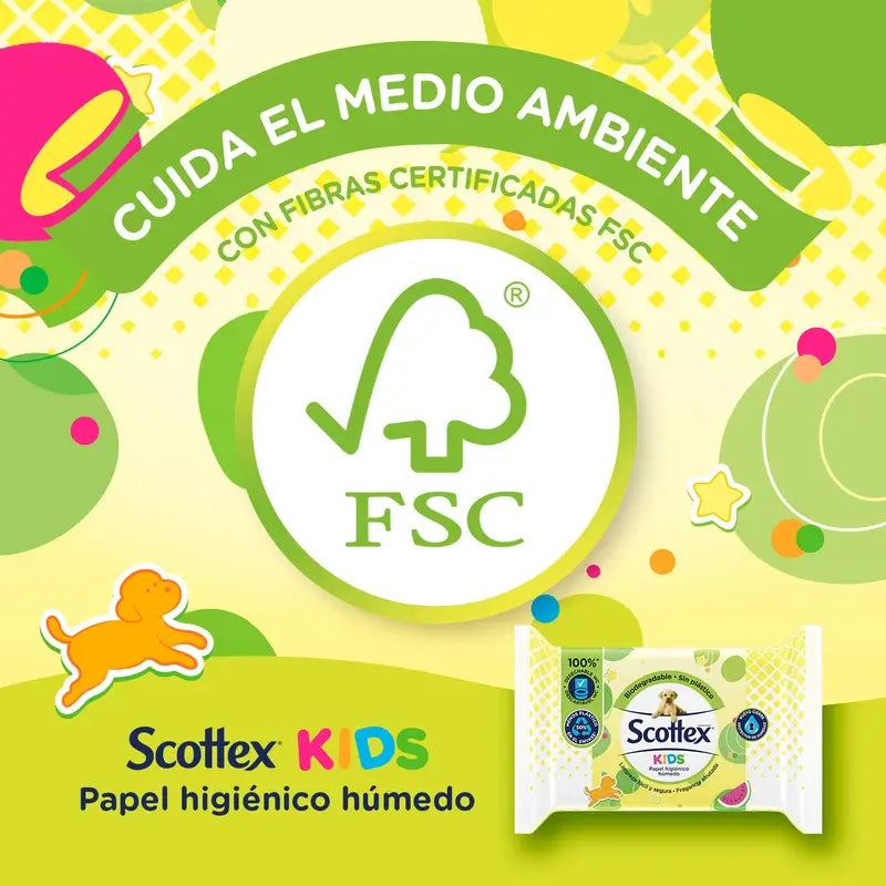 Scottex Junior Papel Higiénico Húmedo , 74 unidades