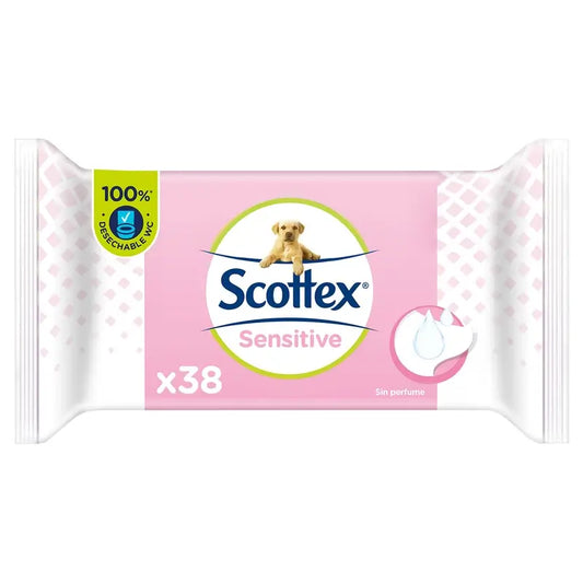 Scottex Sensitive Papel Higiénico Húmedo , 38 unidades
