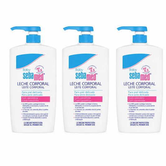 Sebamed Baby Leche Corporal Para Piel Delicada 750 Ml , pack 3