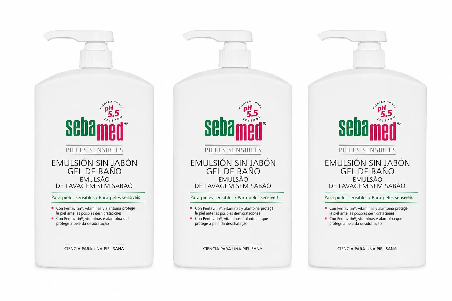 Sebamed Gel De Baño Emulsión Sin Jabón 1000 Ml , pack 3