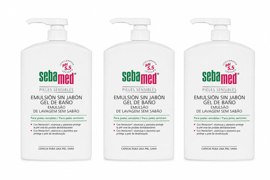 Sebamed Gel De Baño Emulsión Sin Jabón 1000 Ml , pack 3