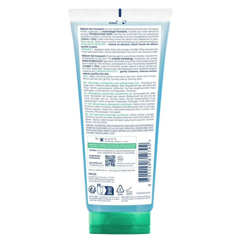 BIODERMA Sebium Gel Moussant Limpieza Específica Sin Detergente, 200 ml