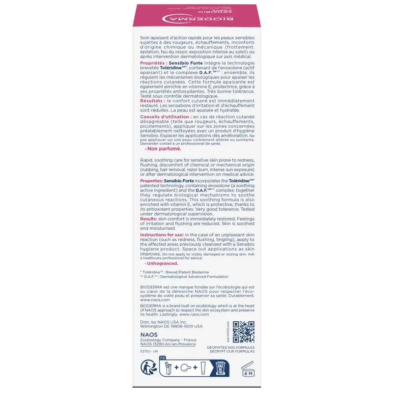 BIODERMA  Sensibio Forte Crema Facial Piel Sensible / Dañada