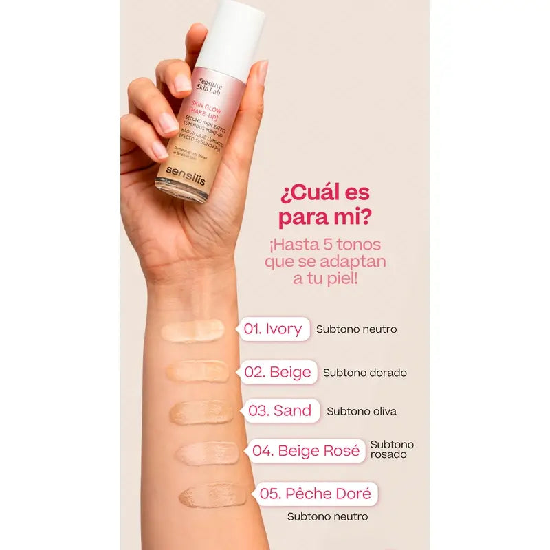 Sensilis Skin Glow Makeup Base De Maquillaje Luminosa - Tono Beige 02, 30 ml
