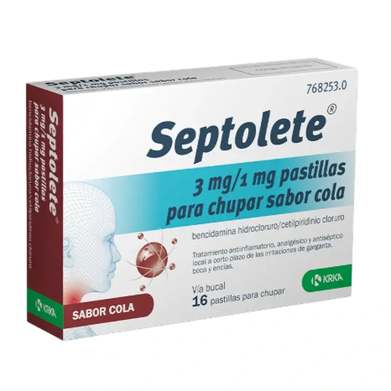 Septolete 3 Mg/1 Mg, 16 pastillas