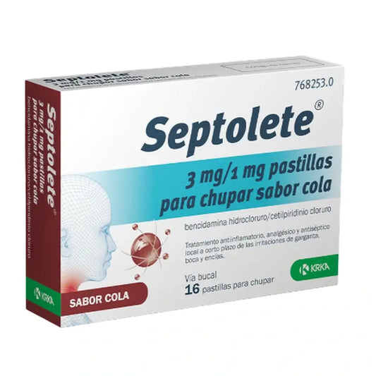 Septolete 3 Mg/1 Mg, 16 pastillas