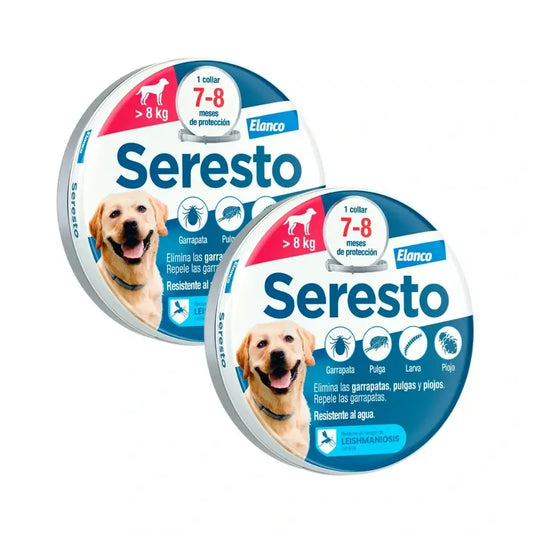 Seresto Collar Perros +8Kg Grande Pack 2 uds