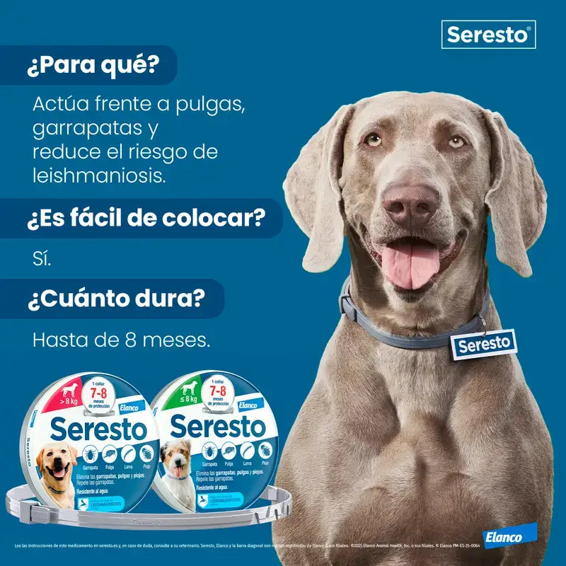Seresto Collar Perros +8Kg Grande Pack 3 uds