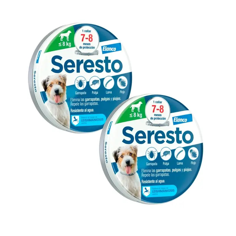 Seresto Collar Perros -8Kg Pequeño Pack 2 uds