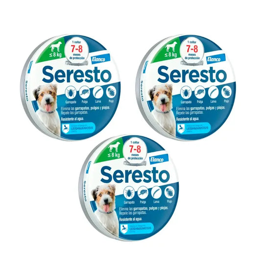 Seresto Collar Perros -8Kg Pequeño Pack 3 uds
