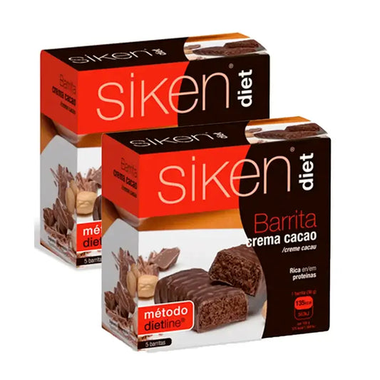 Siken Diet Barrita Crema Cacao, Pack 2 x 5 unidades