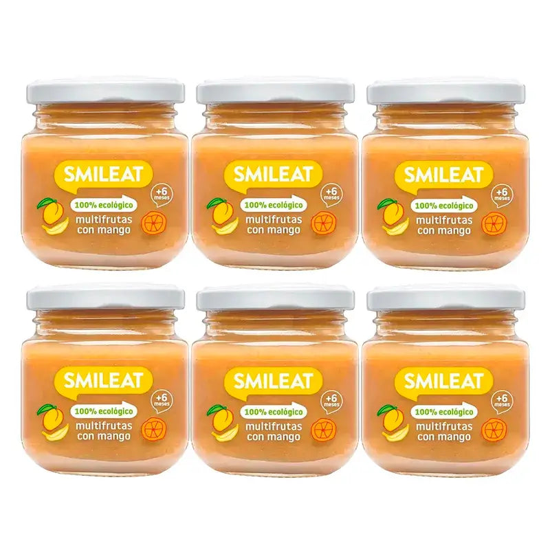 Smileat Tarrito Multifrutas con mango, 6x130 Gr