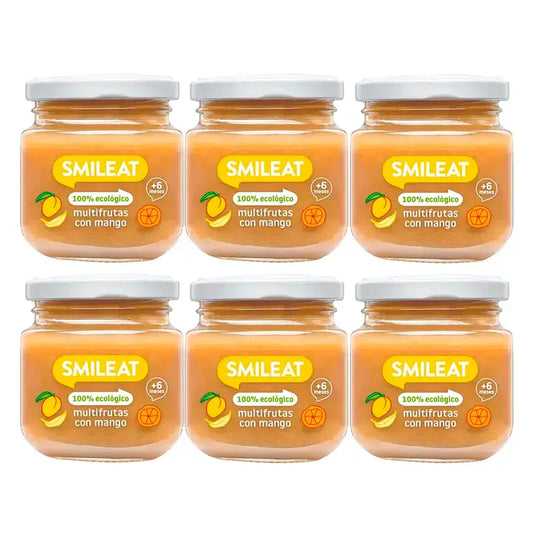 Smileat Tarrito Multifrutas con mango, 6x130 Gr