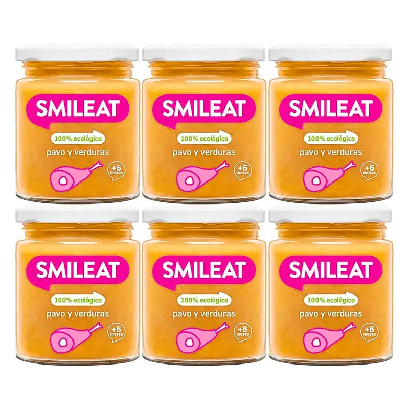 Smileat Tarrito Pavo Con Verduras, 6x230 Gr