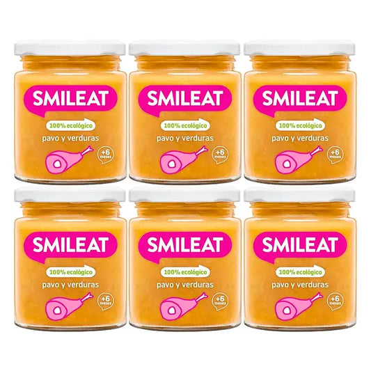 Smileat Tarrito Pavo Con Verduras, 6x230 Gr
