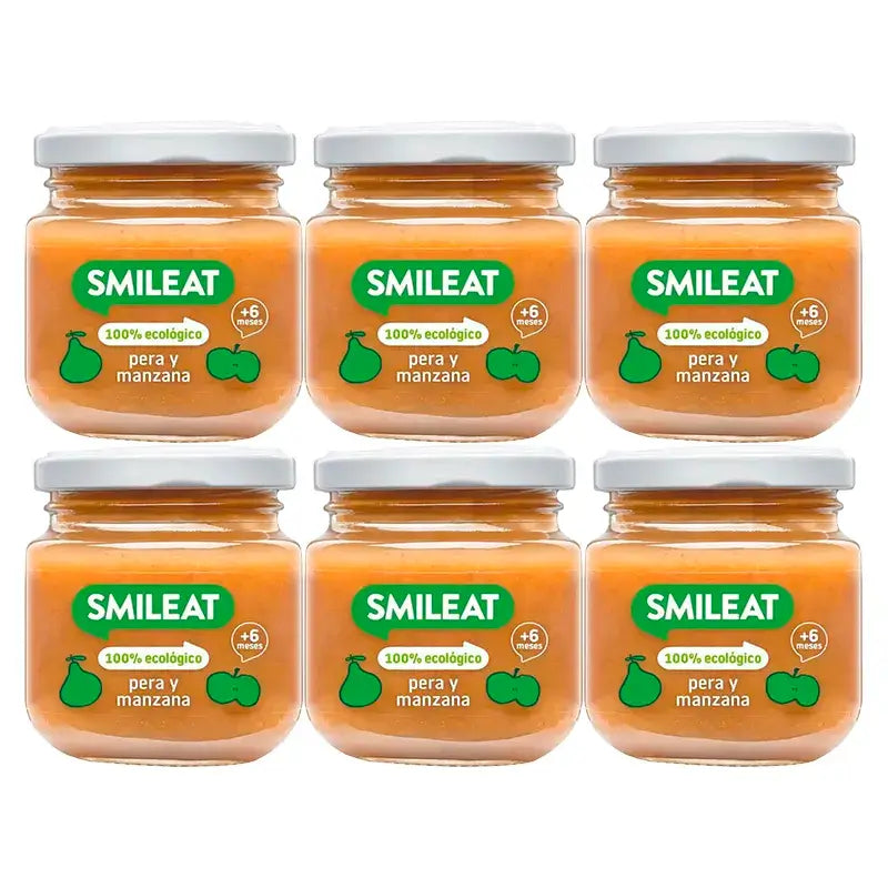 Smileat Tarrito Pera Y Manzana, 6x130 Gr