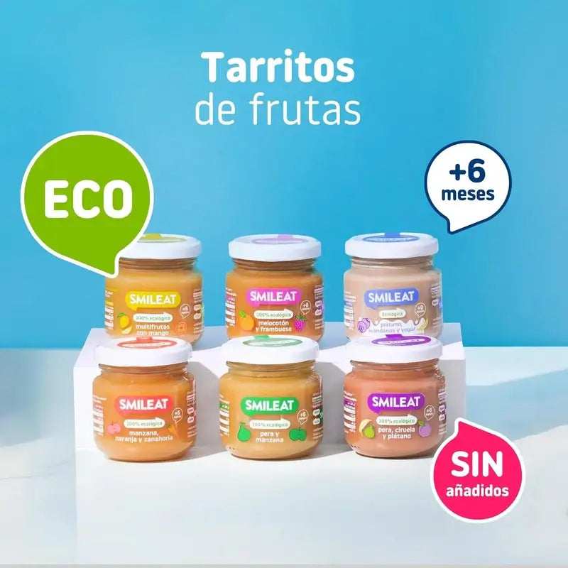 Smileat Tarrito Tres Frutas, Pack 6 x 130 Gr