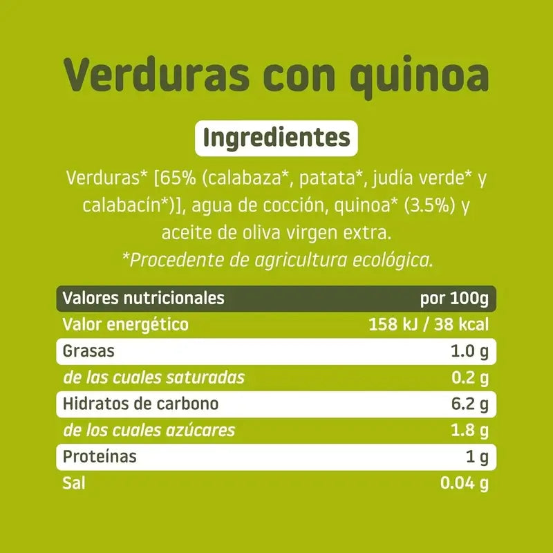 Smileat Tarrito Verduras Con Quinoa Ecológico, 6x230 Gr