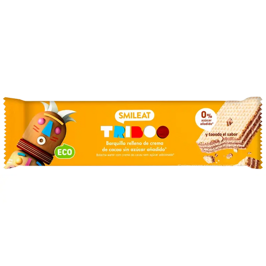 Smileat Barquillo Relleno de Crema de Cacao , 30 gr ECO