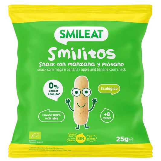 Smileat Smilito Snacks Manzana Y Plátano Eco Smileat , 25 gr