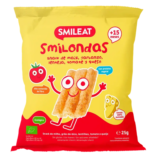 Smileat Smilondas de tomate y queso , 25 gr ECO