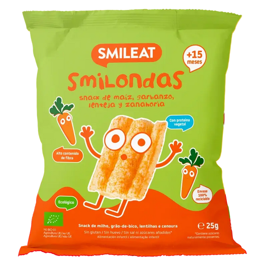 Smileat Smilondas Snack De Maiz, Legumbres Y Zanahoria , 25 gr
