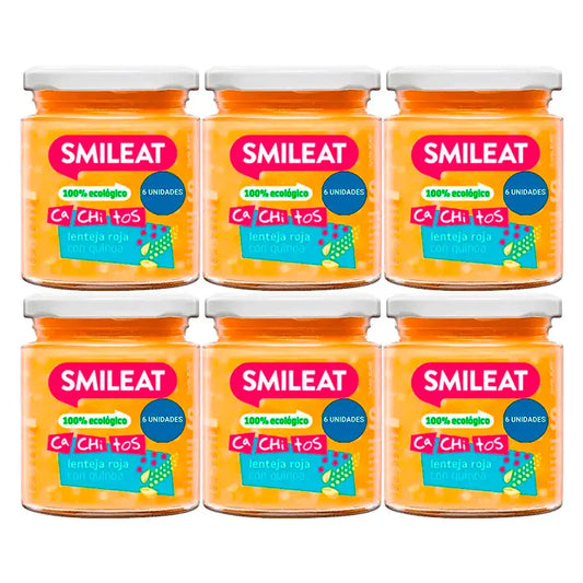 Smileat Tarrito Con Cachitos De Lentejas Con Quinoa Ecológico, 6x230 Gr
