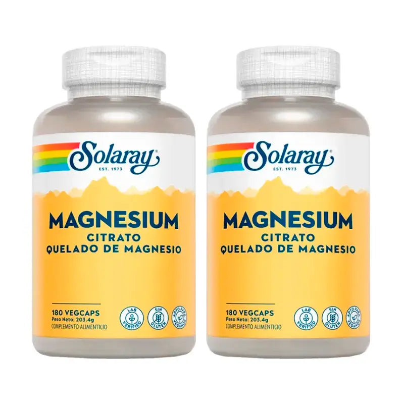 Solaray Magnesium Citrato Pack 2 x 180 Cápsulas