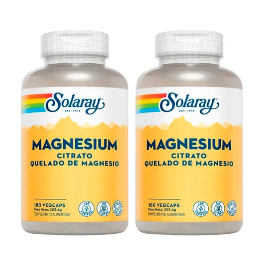 Solaray Magnesium Citrato Pack 2 x 180 Cápsulas