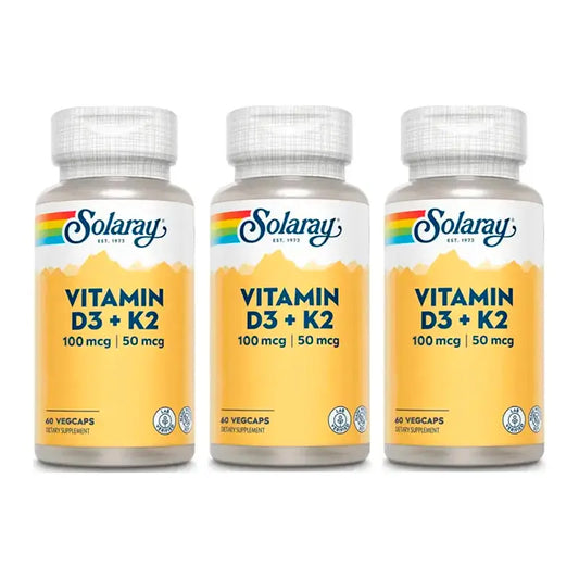Solaray Vitamina D3 & K2 Pack 3 x 60 Cápsulas