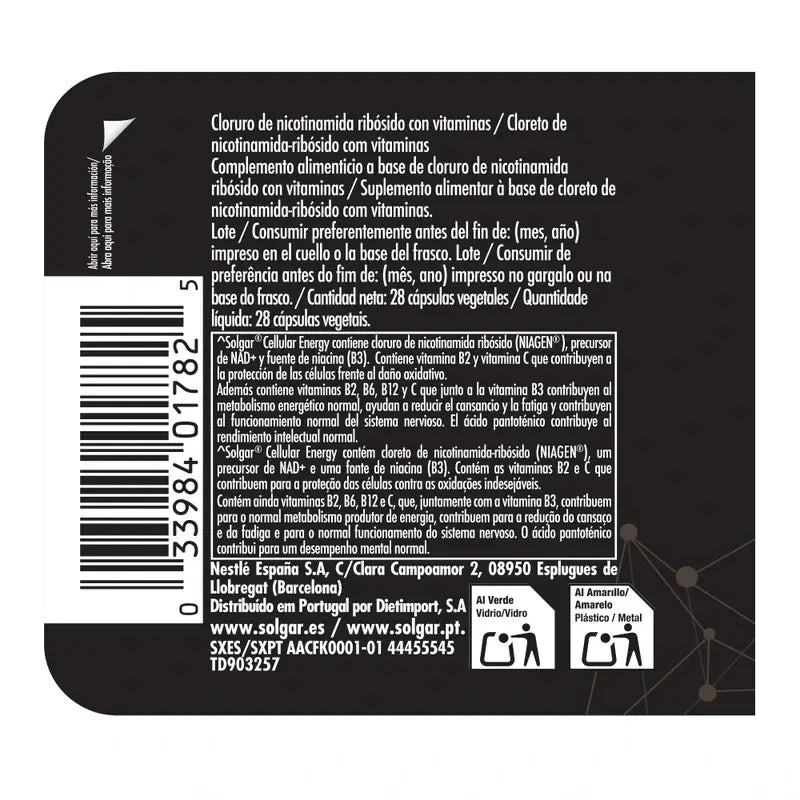 Solgar Cellular Energy, 28 Cápsulas