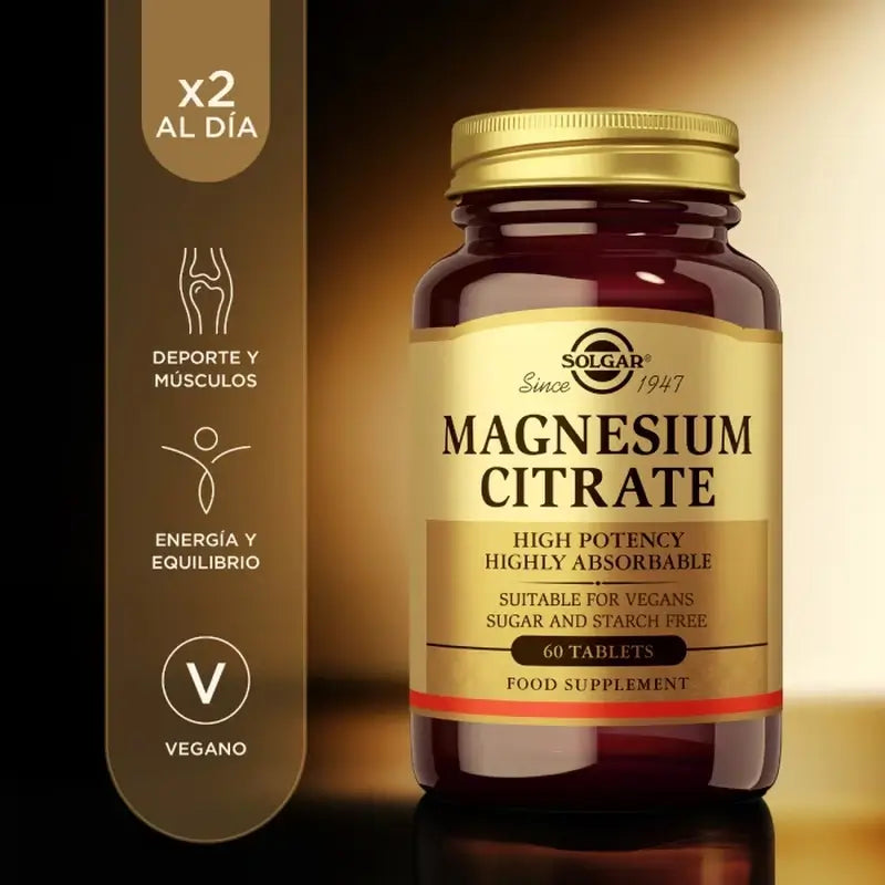 Solgar Citrato de Magnesio, 120 Comprimidos