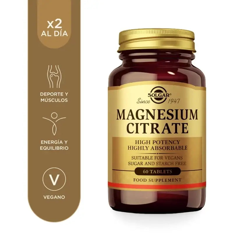 Solgar Citrato de Magnesio, 2x120 Comprimidos