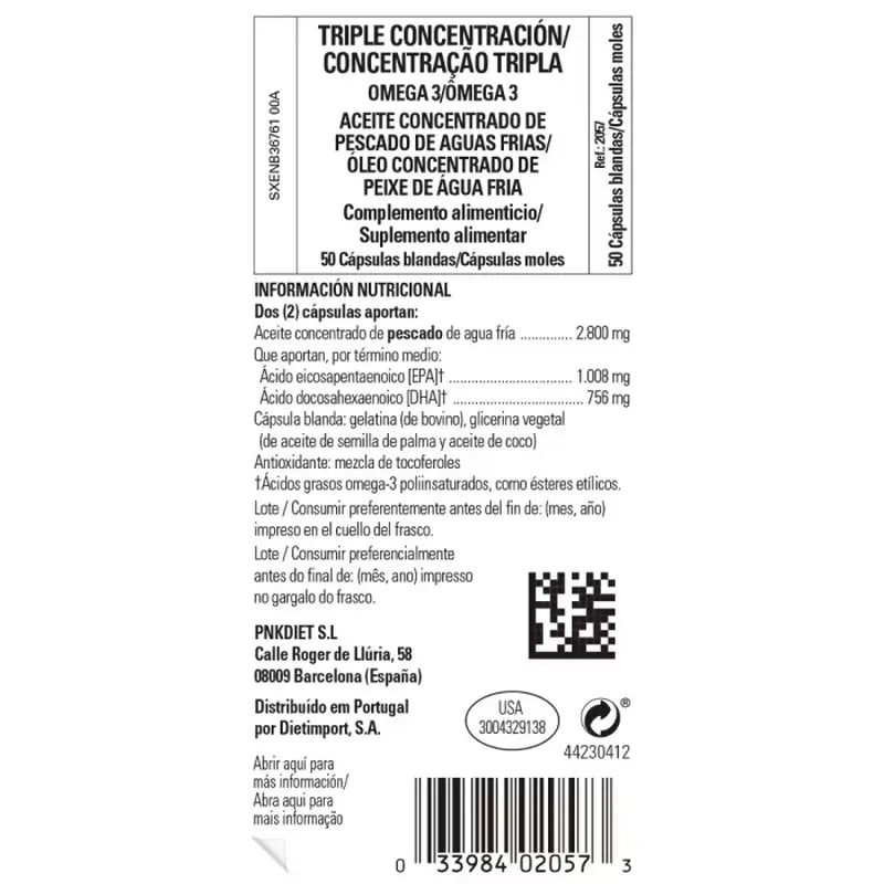 Solgar Omega-3 Triple Concentración, 100 cápsulas