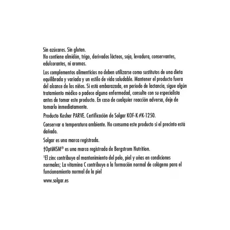 Solgar Pelo Piel y Uñas, 60 comprimidos