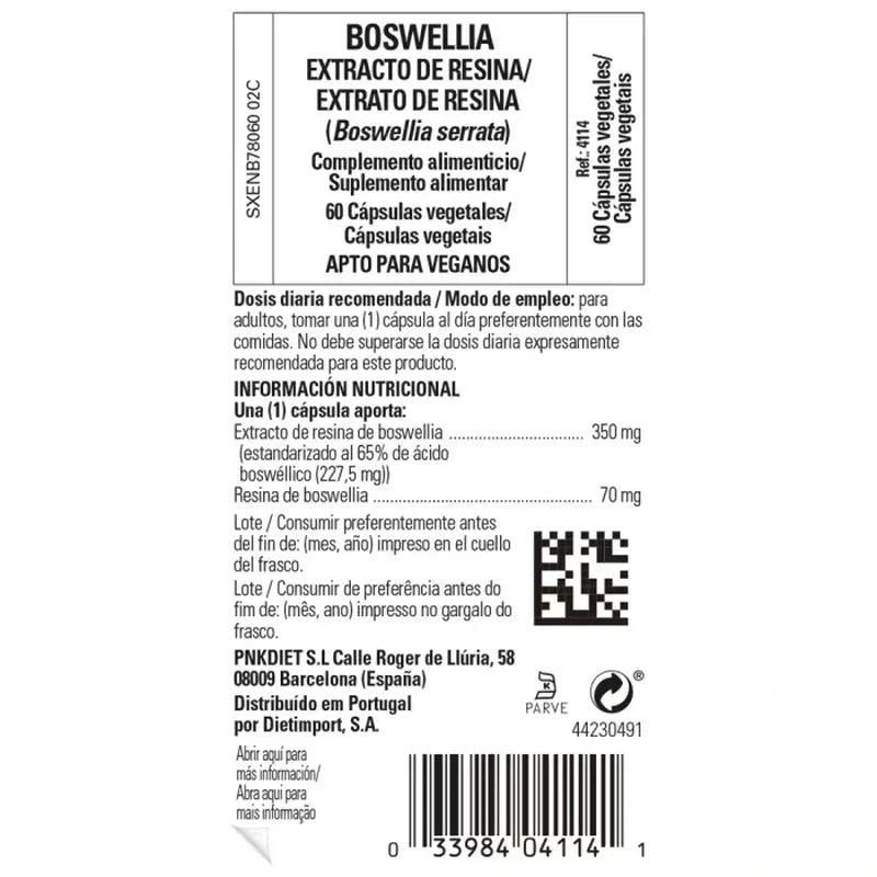 Solgar Boswellia Extracto De Resina, 60 Cápsulas