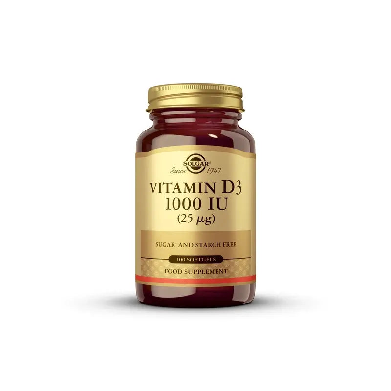 Solgar Vitamina D3 1000 UI, 100 cápsulas blandas