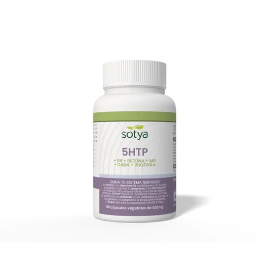 Sotya 5HTP+B6+Biotina+Mg+Gaba+Rhodiola 620mg, 60 Cápsulas Vegetales