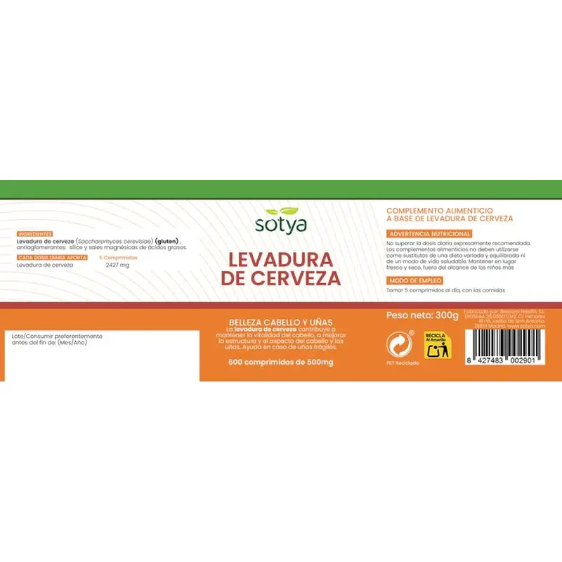 Sotya Levadura de Cerveza 600 Comp.