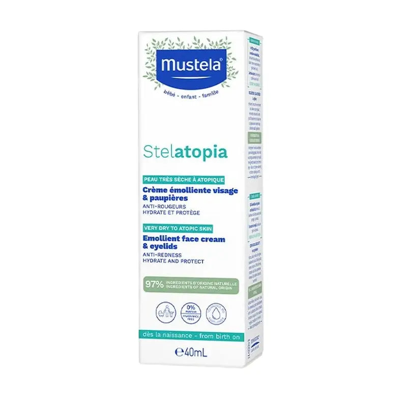 Mustela Stelatopia Crema Facial Emoliente, 40 ml